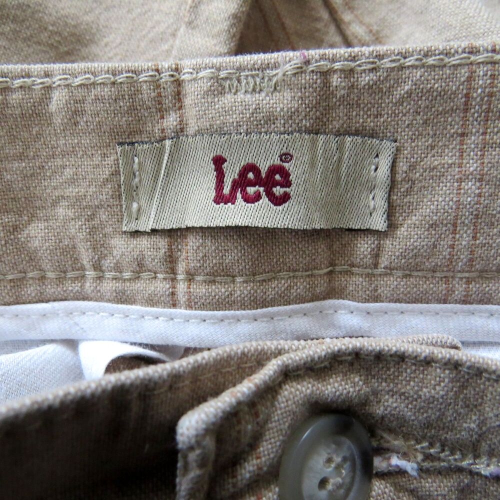 Lee Rider's Vitnage Tan Rivera Stripe Pants High Waist Size 12M  EUC